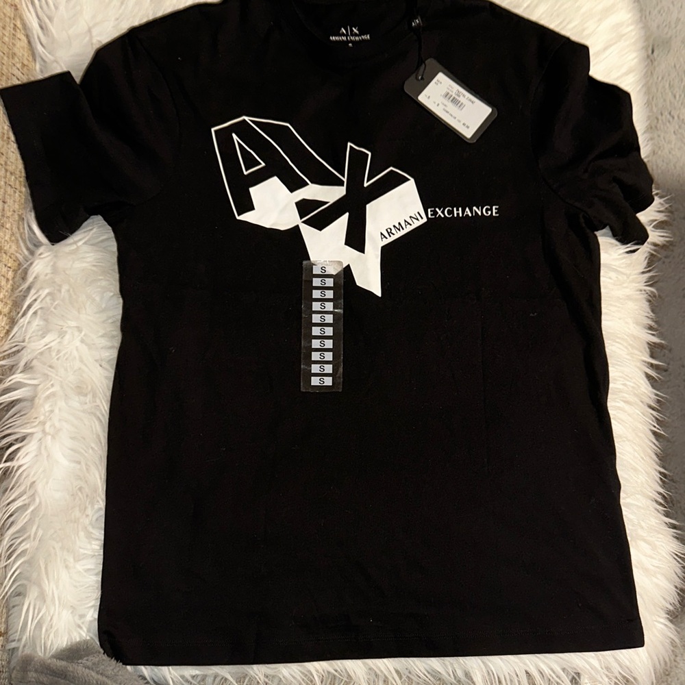 Armani Exchange Black and White Logo Tee - Picture 2 of 6
